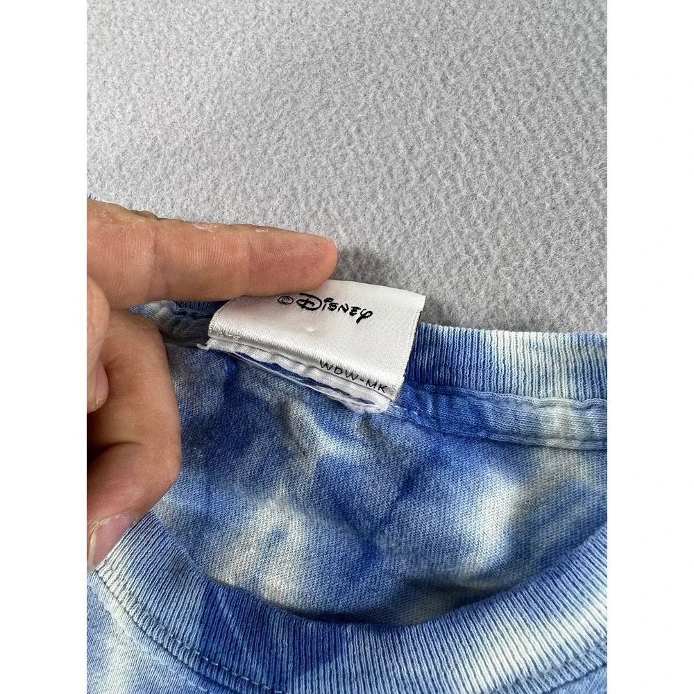 Vintage Y2K Walt Disney World Kids Tie Dye Blue/White Mickey Kids Size (Large)